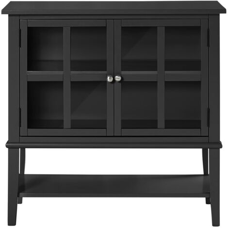 Franklin-Armoire avec 2 Portes en MDF Noir