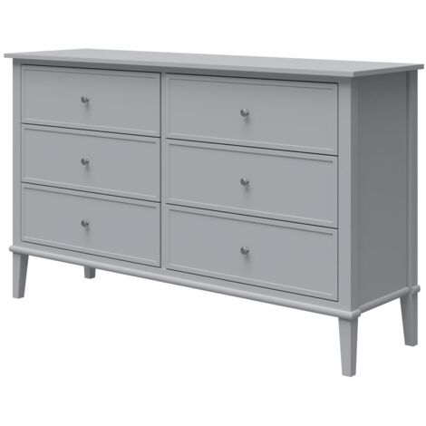 Franklin-Commode avec 6 tiroirs en MDF gris