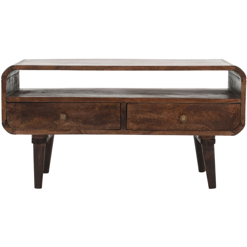 Verty Furniture - Franklin Dark Mango Wood tv Stand with 2 Drawers