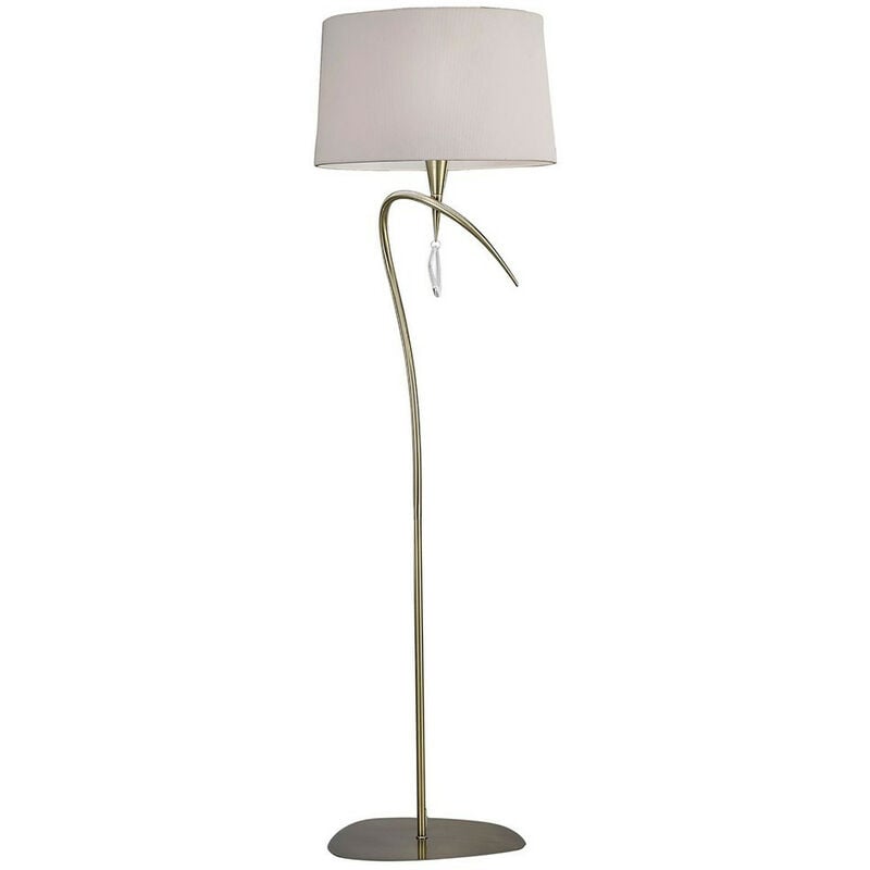 Inspired Clearance - Mara Floor Lamp 4 Light E27, Antique Brass Ivory White Shade