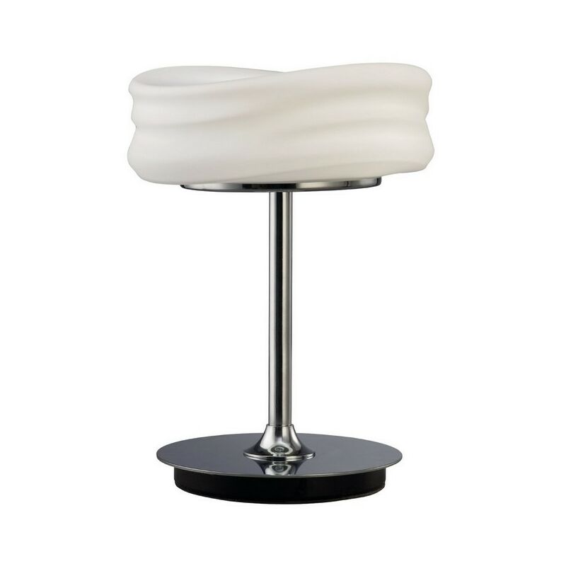 Inspired Mantra Mediterraneo - Table Lamp 2 Light GU10 Small, Polished Chrome, Frosted White Glass