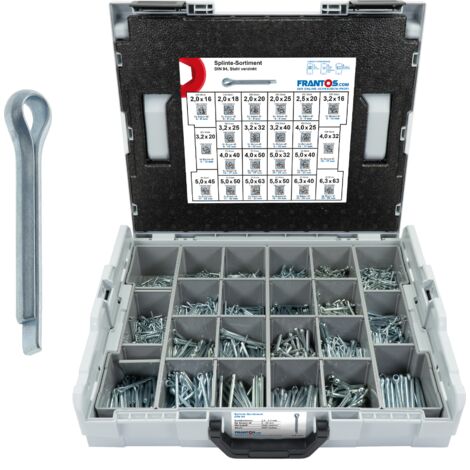 FRANTOS L-BOXX 2800 tlg. Splinte DIN 94 Sortiment (Stahl verzinkt)