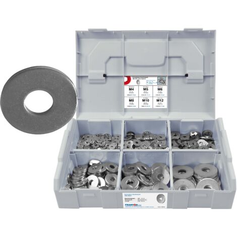 FRANTOS L-BOXX Mini 640 tlg. Unterlegscheiben DIN 9021 Sortiment Set (Edelstahl A2)