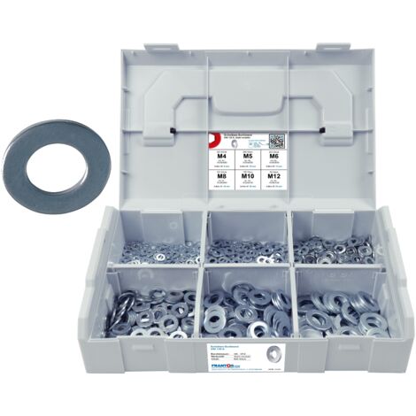 FRANTOS L-BOXX Mini 900 tlg. Unterlegscheiben DIN 125 A Sortiment Set (Stahl verzinkt)