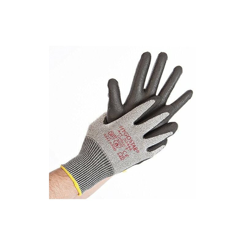 Hygostar cut safe touch gants de protection anti-coupures pour écran tactile gris cat 5 revêtement pu noir taille x - Franz Mensch