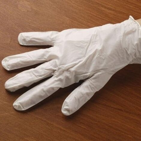 FRANZ MENSCH HYGOSTAR NITRILHANDSCHUH SAFE PREMIUM WEISS L PUDERFREI, WEIß, L (8-9), 27010