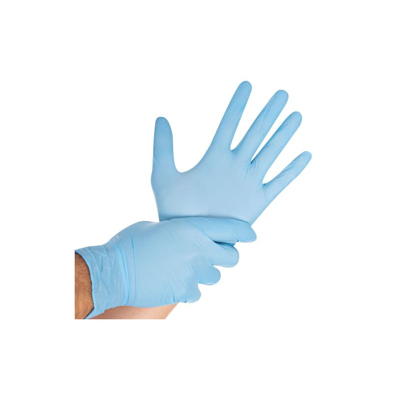 Hygostar safe virus lot de 1000 gants d'examen en nitrile, carton, bleu, 8/M, l : 24 cm, gants d'examen, gants jeta - Franz Mensch