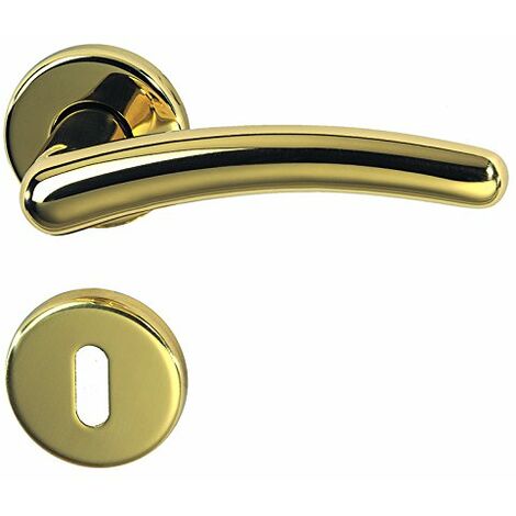 Franziska Alpertec - R ottone lucido per porte a forma di corona set maniglia porta guarnizioni, 32963263