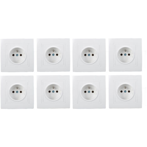 französische Wandsteckdosen 16A 220V für Zuhause, Büro, Hotel - 8er-Pack