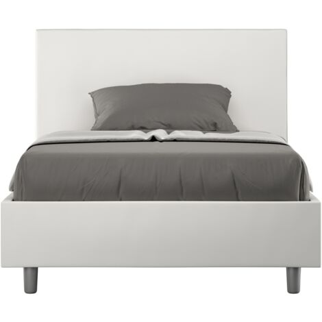 Französisches Kunstleder Adele P 120x190 Französisches Kunstleder Queensize-Containerbett  Farbe: Weiß - Version: Mit Behälter