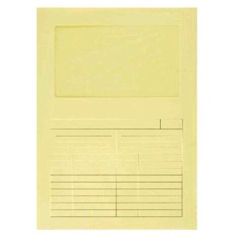 Fraschini Cartelline Con Finestra 120gr - Formato A4 - Giallo - Confezione Da 50 Pezzi