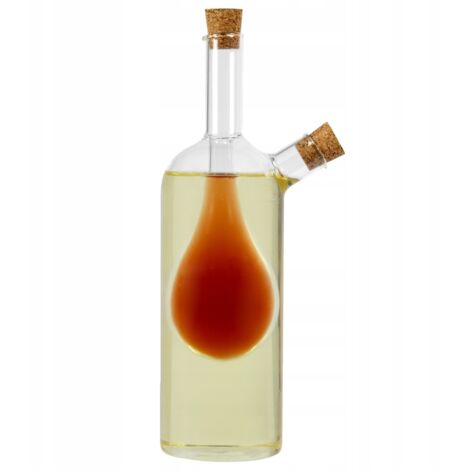 FRASCO DECORATIVO CON DOSIFICADOR DE 220 ml, doble función: aceite de oliva, vinagre, 2 en 1, vino, tintura.