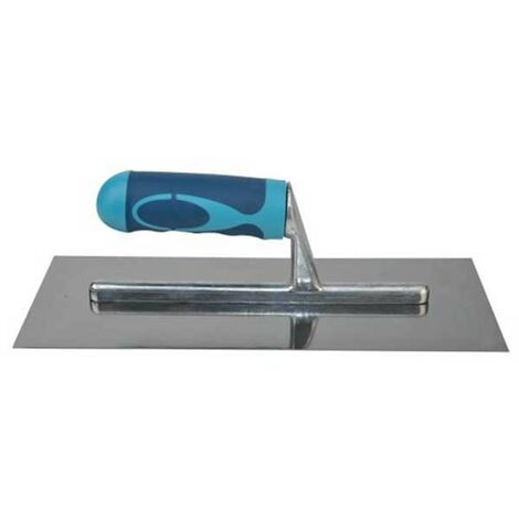 Frattazzo in acciaio con manico in gomma liscio cm 12x28