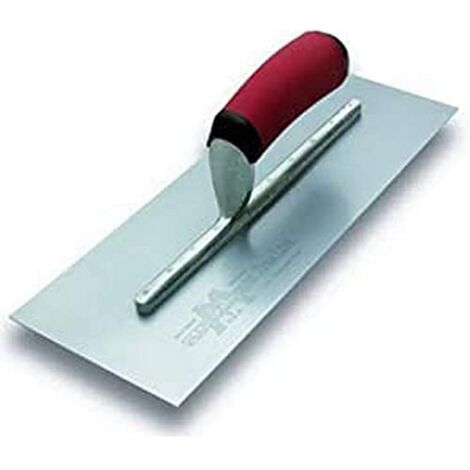 Frattazzo lisciante Marshalltown PermaShape, forma piatta, con manico Durasoft, in acciaio inossidabile, perfetto per stuccatori e stuccatori, 279x114 mm