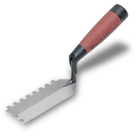 Frattazzo per bordi dentati Marshalltown square con 6x6x6 mm e manico Durasoft, frattazzo stretto per posti stretti, dimensioni: 127x51 mm