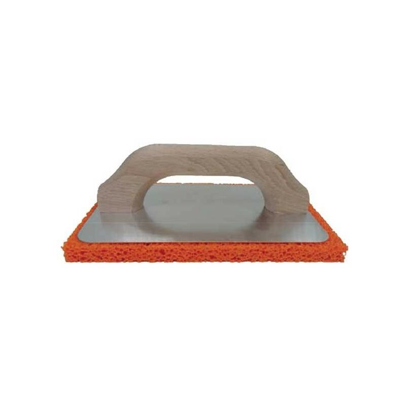 Image of Frattone con base in alluminio e manico in legno con spugna cm 14x22 : Colore - Arancio