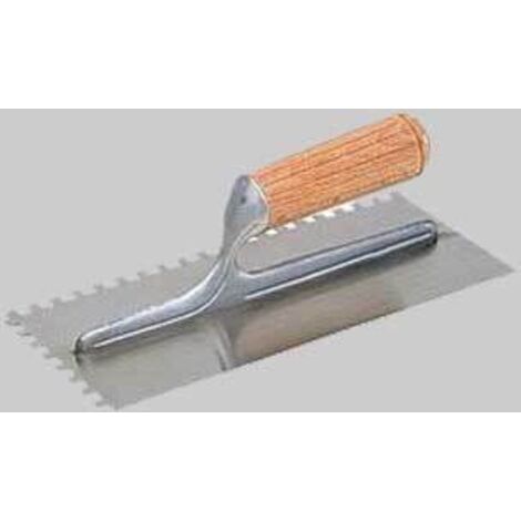 frattone dentato c/manico legno 28x12 cm - dentatura 7x7 mm