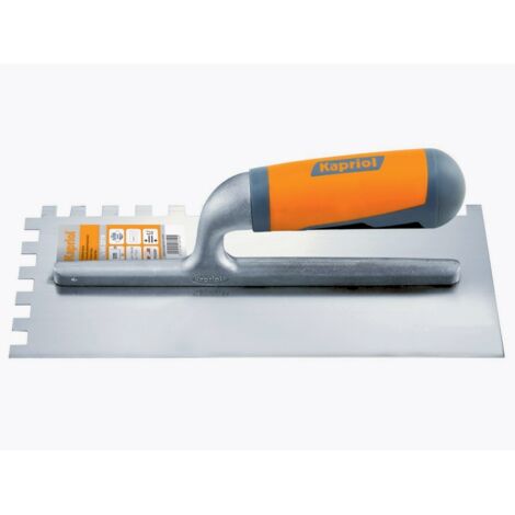 FRATTONE FRATTAZZO DENTATO 10mm STUCCO POSA FINITURA 12x28cm ACCIAIO KAPRIOL