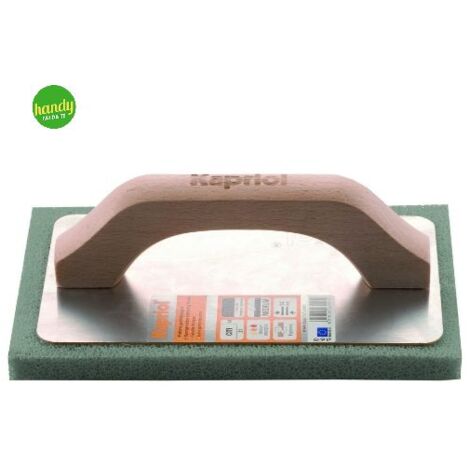 Frattone gommaspugna Kapriol manico ergonomico in legno base alluminio 7x40cm grigio