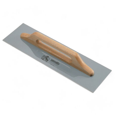 Frattone in acciaio per stucco con impugnatura legno robusta e ideale per uso professionale e fai da te - 48x14 cm