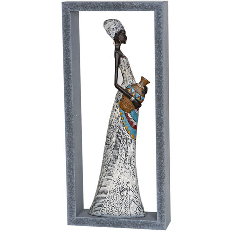 Frau-Harzfigur im DM-Rahmen 17x6x38cm