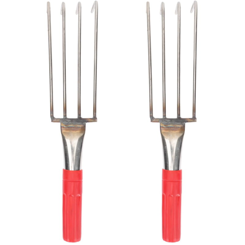 Feiyue - Frcolor Râteau à main pour jardin, feuilles, petit râteau de jardinage, outils de pelouse, fourche, griffe, truelles en acier inoxydable,