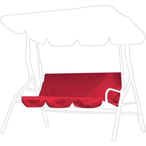 CHOYCLIT Replacement Garden Swing Seat Cover 3 Seats Swing Chair Hammock Cushion Cover 190T Polyester Taffeta Waterproof Garden Courtyard Outdoor Patio Hammock Cover,150x50x10cm(Red)