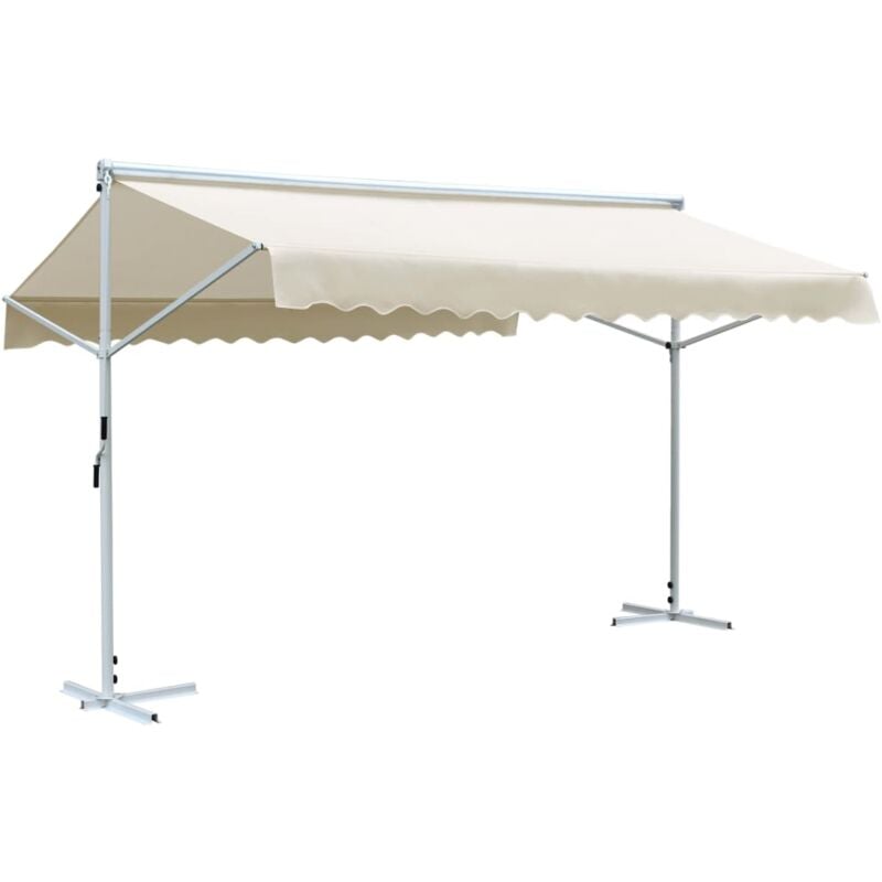 Free Standing Awning 4x3 m Cream Vidaxl