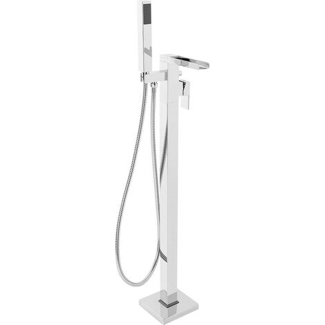 main image of "Free Standing Bath Shower Mixer Tap Bathroom Floor Standing Square Filler Kit"
