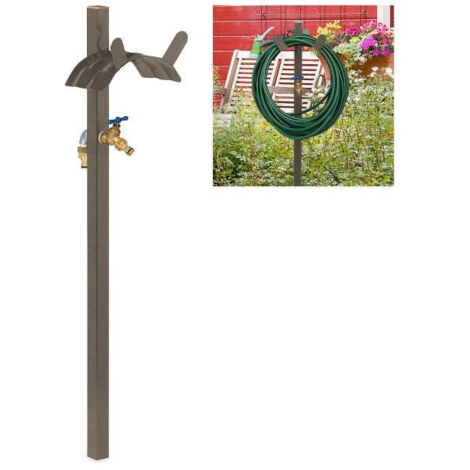 Free standing tap with hose pipe holder