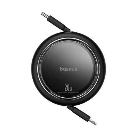 Free2Pull USB-C Einziehbares Kabel - iPhone Lightning 20W 1m - Schwarz