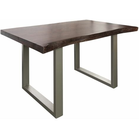 MASSIVMOEBEL24 natur / gambe in ferro - argento mat 160x90x77