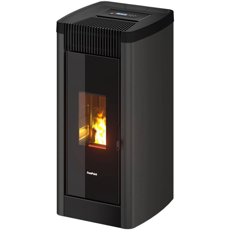 Freepoint - Poêle à granulés étanche Steel 9 Bi-Flux Anthracite - 8,5 kW