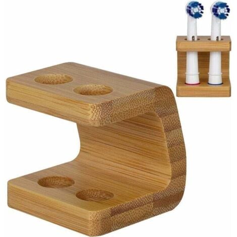 Freestanding Bamboo Storage Rack, Durable Bamboo Toothbrush Holder for Bathroom, Toothbrush Organizer, Bathroom Accessories (Size: 2 Compartments)