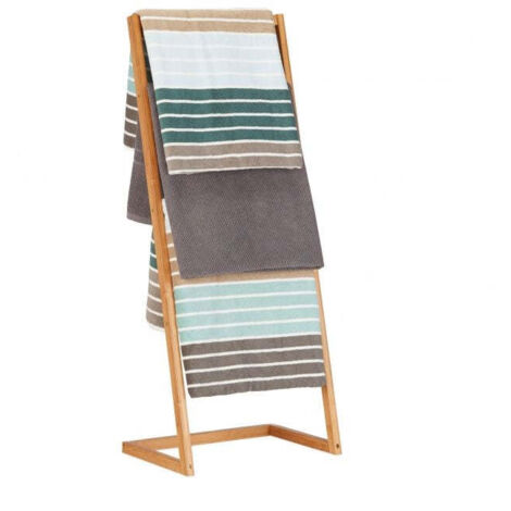 Freestanding bamboo towel rack