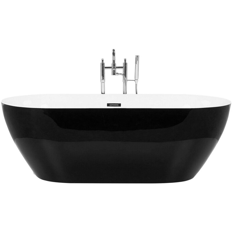 Beliani Freestanding Bathtub Carrera 1500 X 750 Mm Black