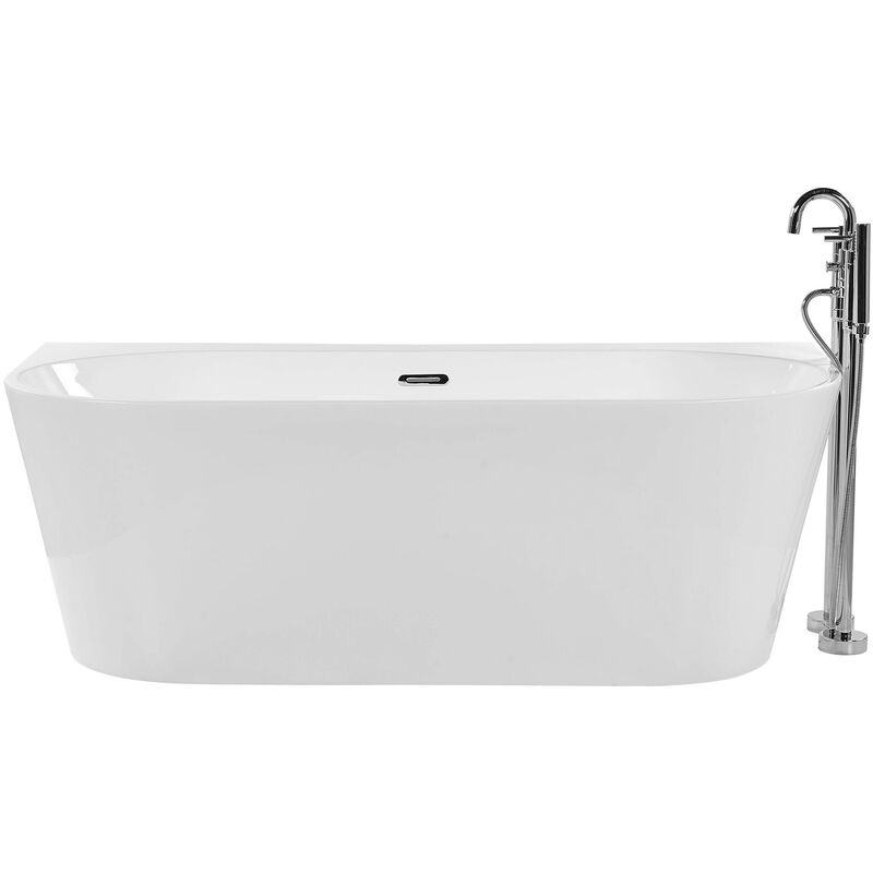 Bathtub Sanitary Acrylic Oval Rounded Edges 170 x 80 cm White Harvey - White