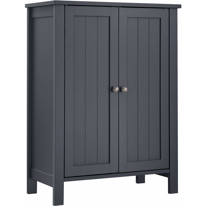 Vasagle Freestanding Bathroom Cabinet Storage Cupboard Unit with 2 Doors and 2 Adjustable Shelves, Grey BCB60GY