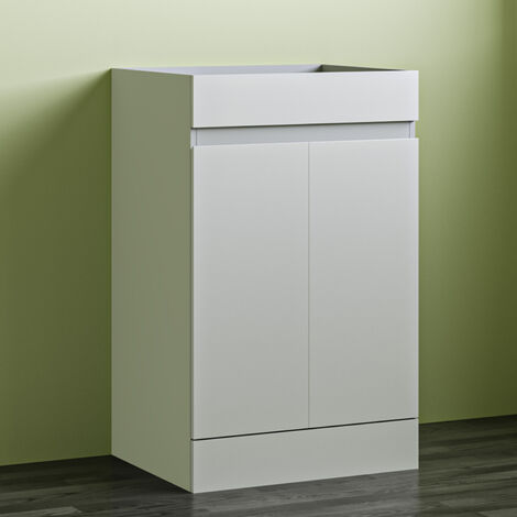 Freestanding Bathroom Vanity Unit without Basin Flat Pack - Matt White 500mm