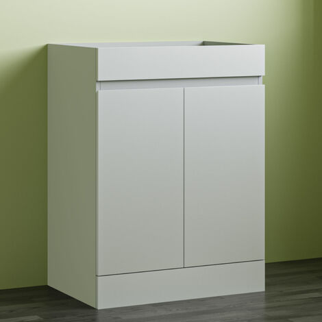 Freestanding Bathroom Vanity Unit without Basin Flat Pack - Matt White 600mm