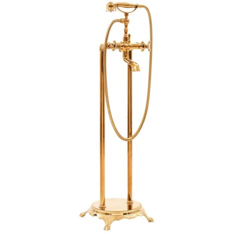 Freestanding Bathtub Faucet Stainless Steel 99.5 cm Gold vidaXL