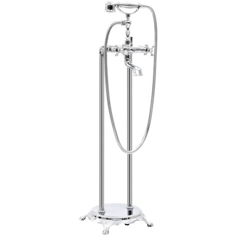 Freestanding Bathtub Faucet Stainless Steel 99.5 cm Silver