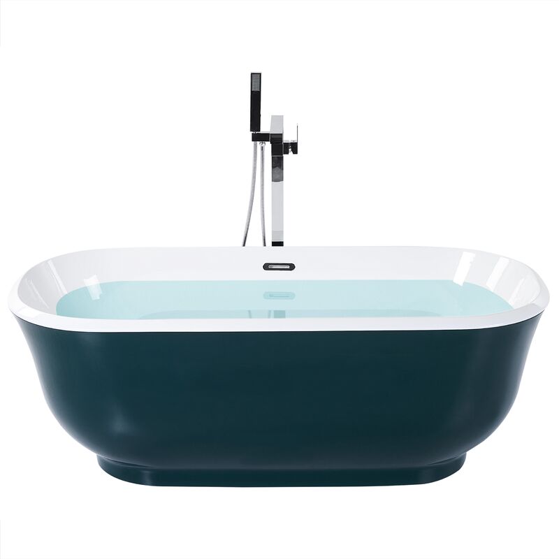 Freestanding Bathtub Sanitary Acrylic Oval Rounded Edges Green Tesoro - Green