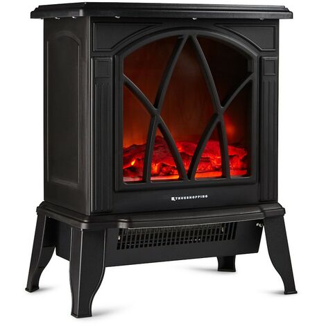 main image of "Freestanding Electric Stove Heater 1800W Fireplace with Log Burner Flame Effect"