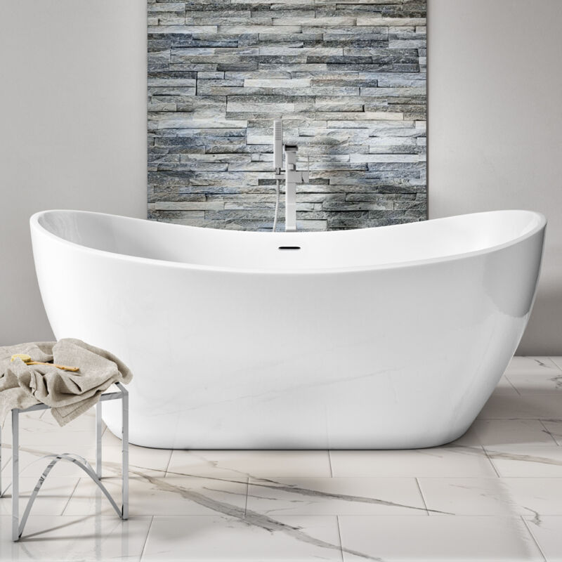 Freestanding Modern Double Ended Bath 1800mm - Rose By Voda Design