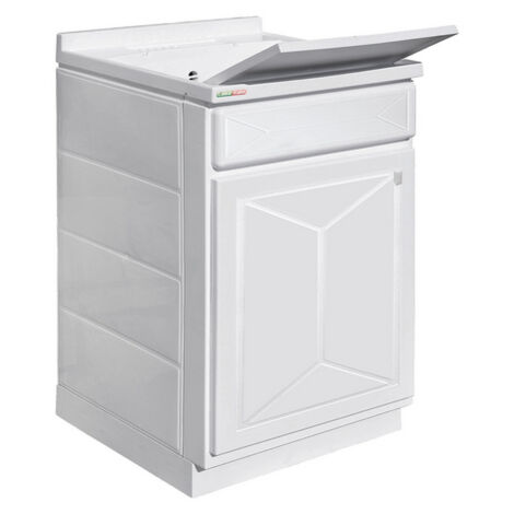 Fregadero blanco 50x50 cm con 1 puerta
