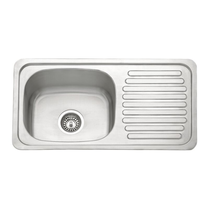 

Fregadero con escurridor con/sin orificio grifo Venezuela 18 cm(alto)75 cm(ancho)40 cm(largo) Opción Con orificio para grifo escurridor a la izqd.