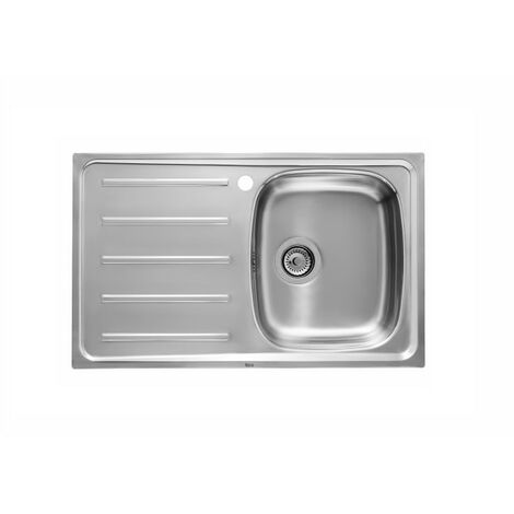Fregadero de 1 cubeta de acero inoxidable y escurridor a la izquierda