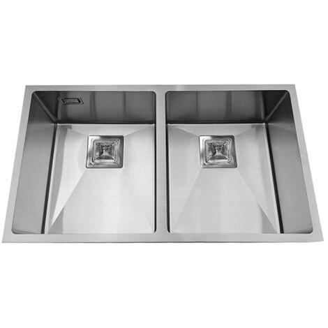 Fregadero de 2 senos en inox Japón, 19,5 cm(alto) 75 cm(ancho) 44 cm(largo)