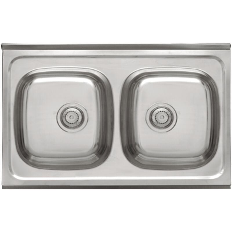 

Fregadero de 2 senos para mueble Islandia 80 cm(ancho)50 cm(largo) Opción Con orificio para grifo